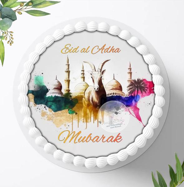 Eid al Adha Mubarak Tortenaufleger Ø 20cm, 1470z